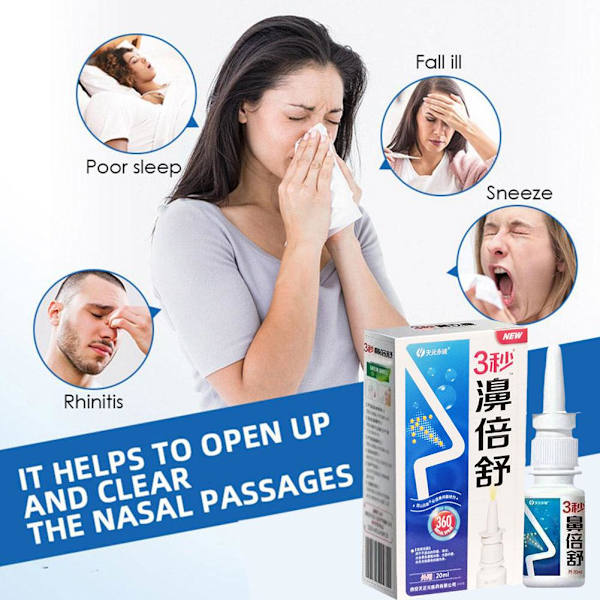 20ml Täppt Näsa Kronisk Rinit Lindring Spray Ört Spray UK P6V5