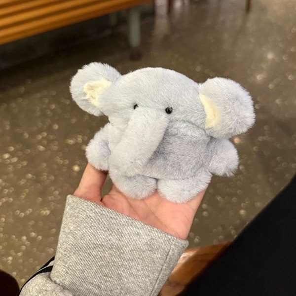 3D Söt Plysch Elefant Plysch Hörlursfodral Skydd Laddare Bofor A elephantB for airpods 4