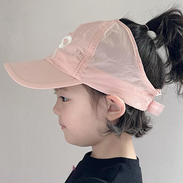 Solhatt för barn i koreansk stil med rosett, mjuk skugga, ingen topp för stranden Pink One size