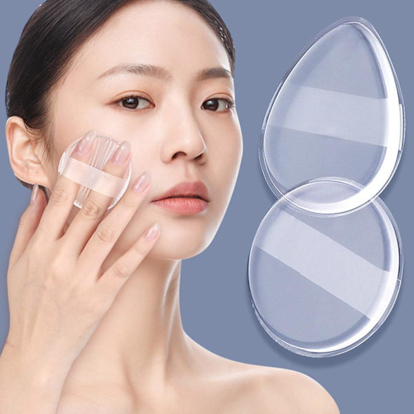 Jelly Mjuk Silikon Gel Puder Puff Svamp för Kosmetiskt Ansikte Fou circular 1pcs