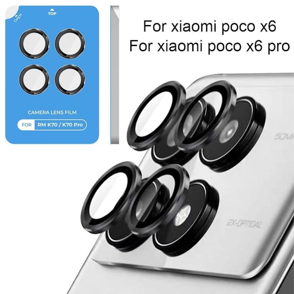 1x Metall Linsskydd för Mobiltelefon för Poco X5 / För Poco X5 Pro Access 2024 silver For xiaomi poco x6 pro