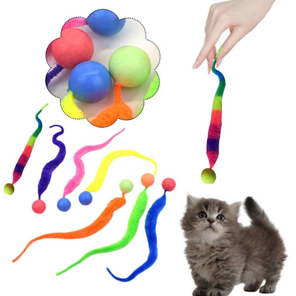 Studsboll för katt, Interaktiva kattleksaksbollar Studsboll med svans, Studsboll med svans Kattleksaker, Kattboll för Innekatter, Kattleksaksbollar, Ka pink 1pcs
