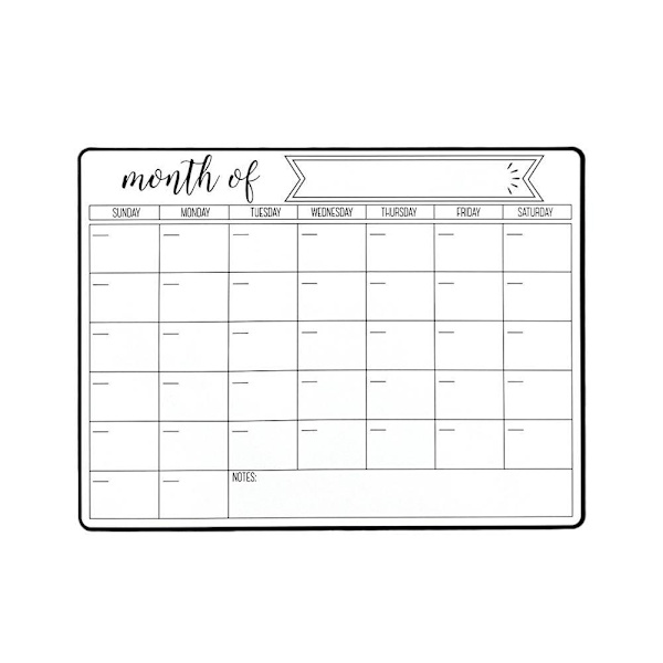 Whiteboardkalender för kylskåp, månadsvis och veckovis S3A3 A 1pcs