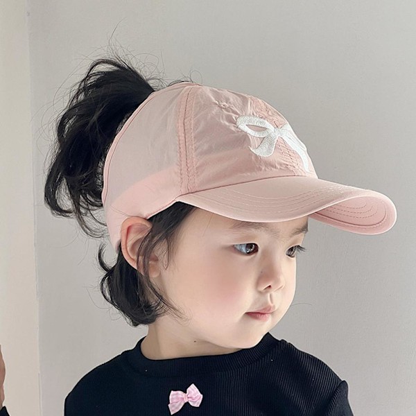 Solhatt för barn i koreansk stil med rosett, mjuk skugga, ingen topp för stranden Beige One size