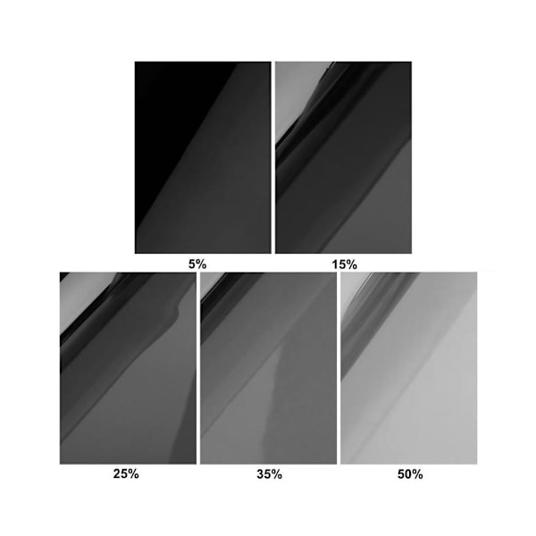 LIUZHIPENG Bilfönstertoning, VLT-tonad fönsterfilm, solskyddsglasdekal för bilvindruta, värme- och UV-skydd och reptålighet 15% 50cmx300cm