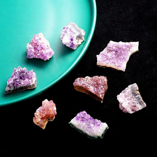 Naturlig Rå Ametist Kvarts Geode Kristallkluster Healing 20-30g 10-20g/ Dekor N3J5 purpleB 30g
