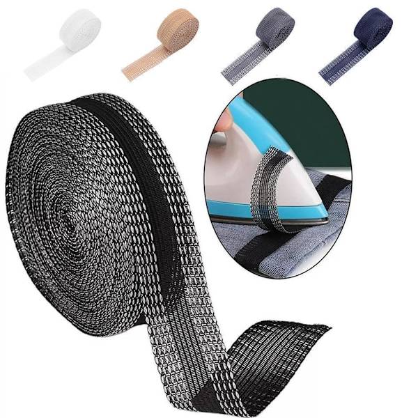 NY Stryk-på Fållband Byxkant Förkorta Självhäftande Mun Byxor Pasta U1F0 grey 1pcs