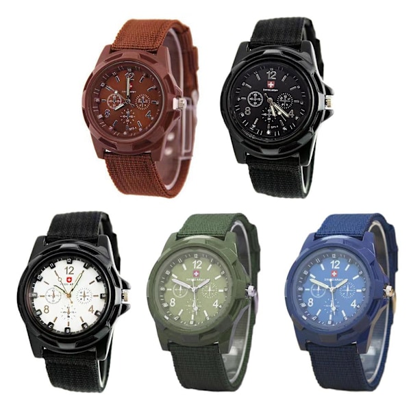 Casual Sport Quartz Klockor För Män Nylonband Hållbara Högvärdiga Klockor D0a6 Green One size
