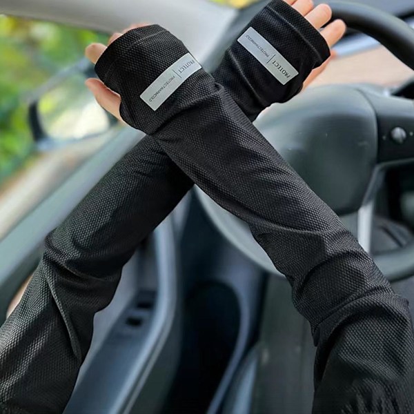 Unisex Kylande Armskydd Ärmar Sport UV Solskydd Utomhus grey Headscarf 