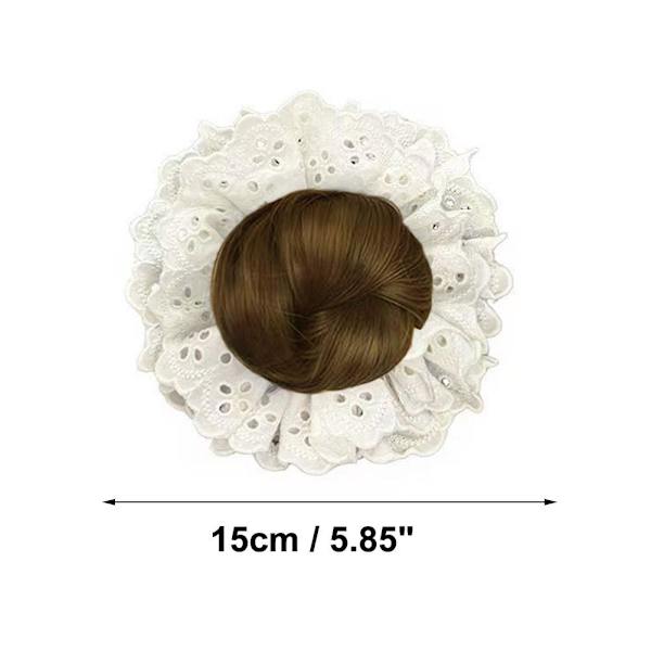 Spets Blomma Knopp Boll Huvud Peruk Vår Söt Och Mild Stil Stor Koreansk Huvud Hår Trendig N9u8 Black One size