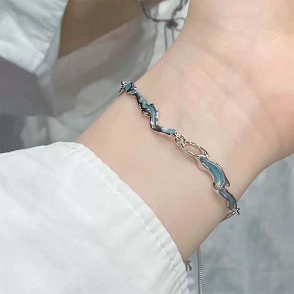 Nålarmband Mode Säkerhetsnålarmband Mångsidigt Bleknar Inte Enighet Modig Silvery One size