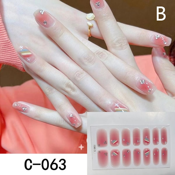 14 st 3D Blomster Nagelsticker - Lätt att Ta Bort - Flickaktigt Hjärta Sommar Nagelsti S1U3 C-064 14pcs