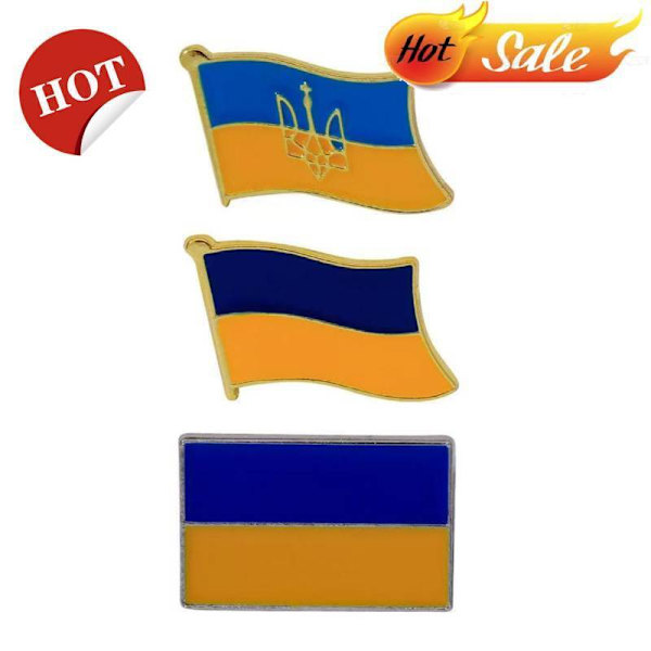 Ukraina Flagga Slagstift, Ukrainsk & Engelsk Vänskap NÅL NY style1 One size