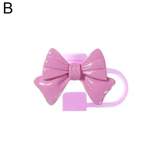 Silikon Sugrörsskydd Återanvändbara Rosett Sugrörsskydd Tätningspluggar F2 Skydd V2T9 Rose 1pcs