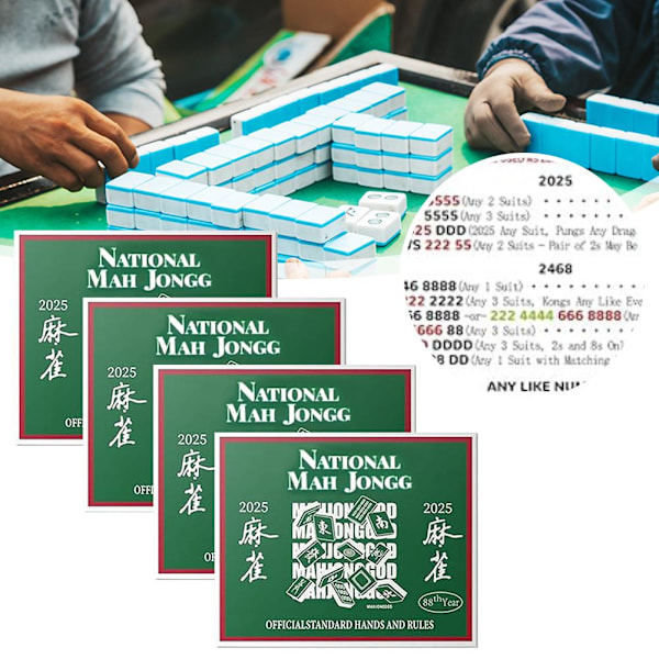 NYASTE 2025 National Mah Jongg League Kort Storlek Officiell H