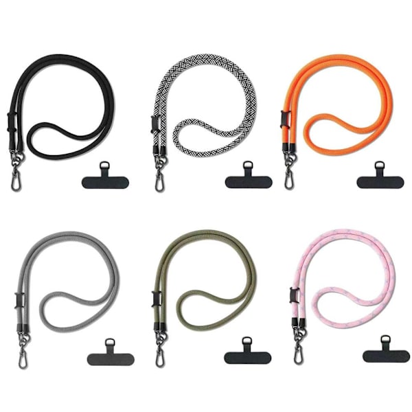 Justerbar Längd Mobiltelefon Halsband Snodd För iPhone 13 15 Pro 14 Max.UK black 10mm
