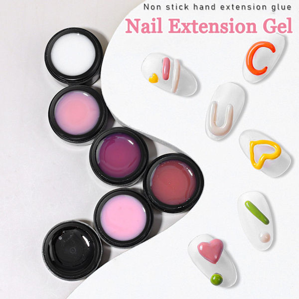 Icke-klibbig Handförlängning Nagelgel Skulpteringsgel Nagel XP Konst T Polish Q0Z6 coral 5ml