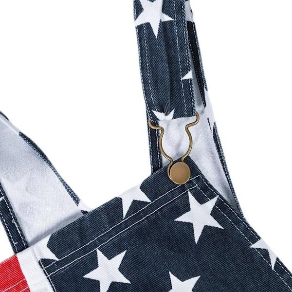 Amerikansk flagga tryckta shorts hängslen jumpsuits haklapp byxor avslappnad overall R0 för män as showL L