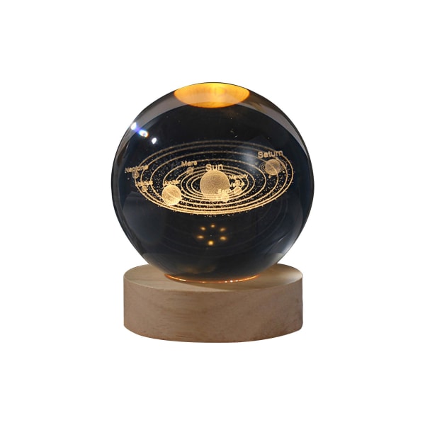Kristall Bordslampa USB 3D Moon Galaxy Globe Night Light Kids Xma galaxy One-size