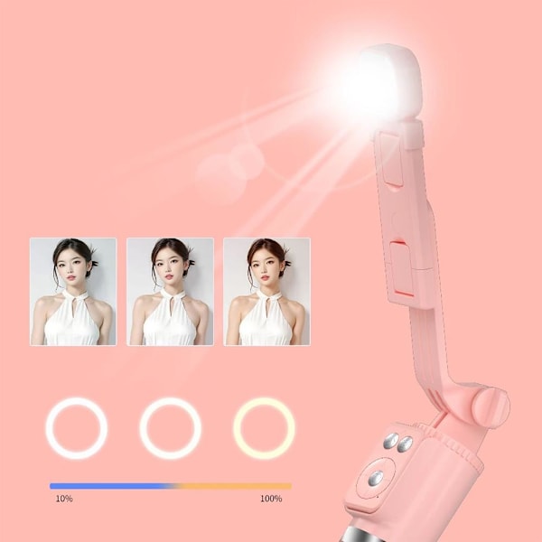 Uppladdningsbar Spegel Fyllnadsljus Live Beauty LED Multi Level Justerbar Round pink 1pcs