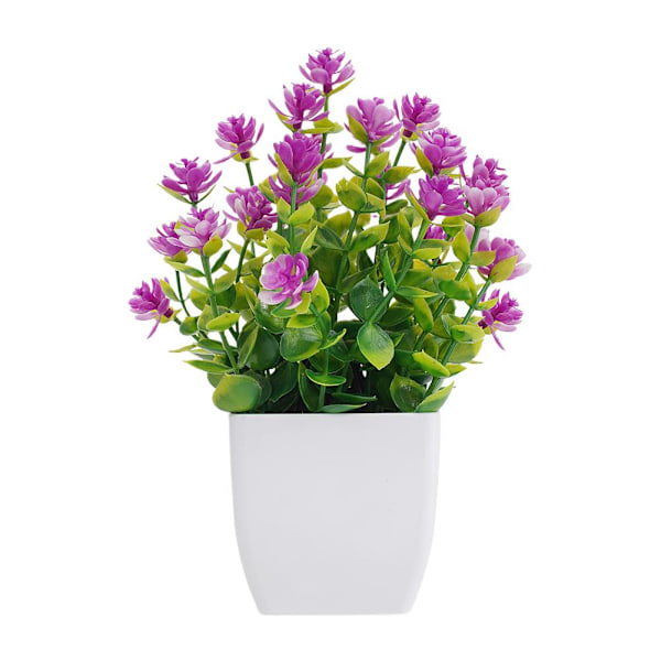 Konstgjorda blommor Fembladiga plommon Små krukväxter Kan Pla Purple Black basin