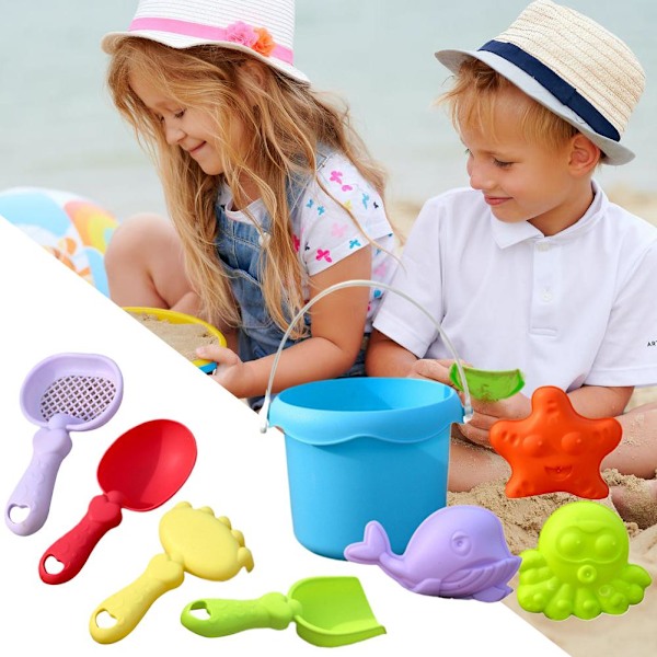8 st/set Barnens Strandleksaker För Grävning Sand Lek Vatten Utomhus Strandaktiviteter A4M6 Gray 1set