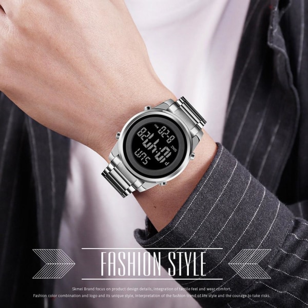 Skmei Simple Business Watch för män Multifunktionell stålremsa Wa Black One size