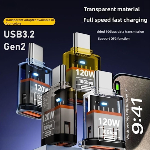 USB 3.2 Hona till Typ C Hane Port Konverter Adapter☆ E5R6 F8D6 Black 1 pcs