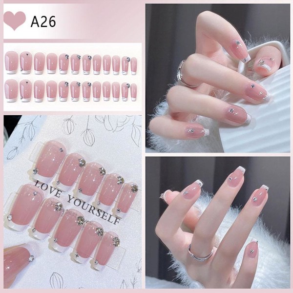 Burst Flash Isblå Aurora Bärbara Nagelstickers Långvariga A26 24pcs