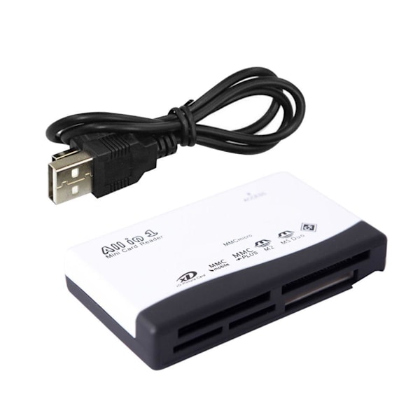 1X Allt i ett kortminnesläsare USB extern SDHC M2 Mini US XD white B