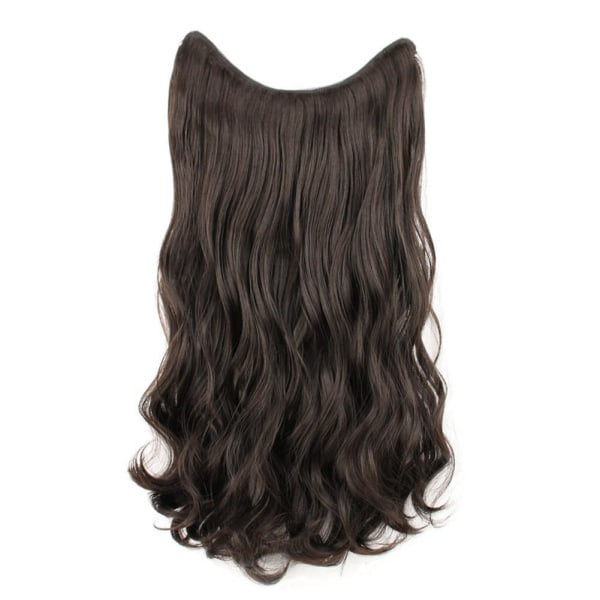 Lång lockig och vågig peruk för kvinnor dam brown black 60CM