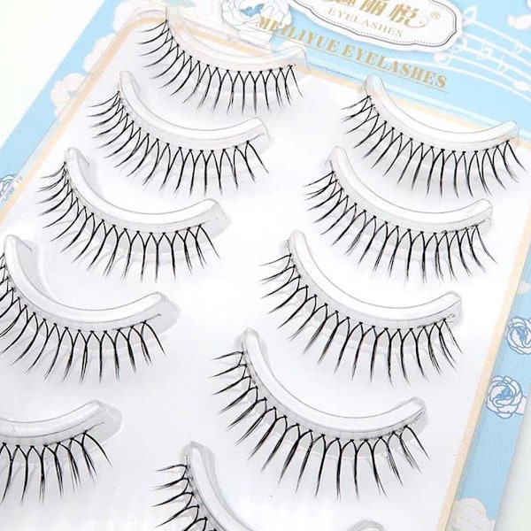 U-formade lösögonfransförlängningar Naturliga tunna återanvändbara N5F2 11.5mm 5 pairs