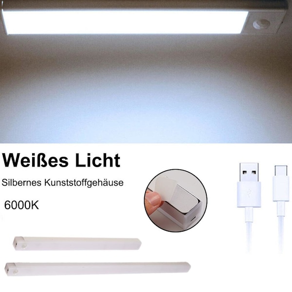 LED USB-undermonterad lampa med rörelsesensor Batterilampa Kökslampa 30cm white light One-size