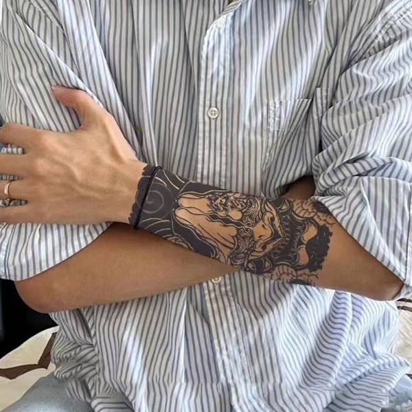 Japanska Tatuering Dekaler Vattentäta Blomma Arm Tatuering Dekaler Traditionella Tatuering Dekaler style 2 1pcs
