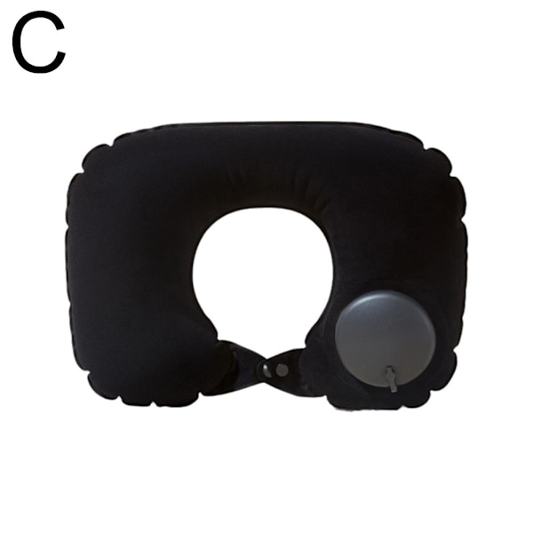 Uppblåsbar resekudde Trycktyp Kuddar Nackkudde Vikbar Formad Multifunktion Camp K2g5 Black u shape