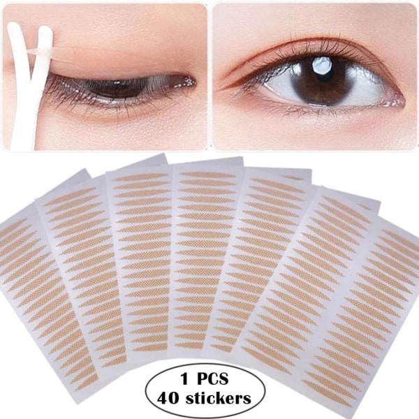 40 st självhäftande dubbelögonlocksdekaltejp Big Eyes Makeup T L round shaped 40pcs