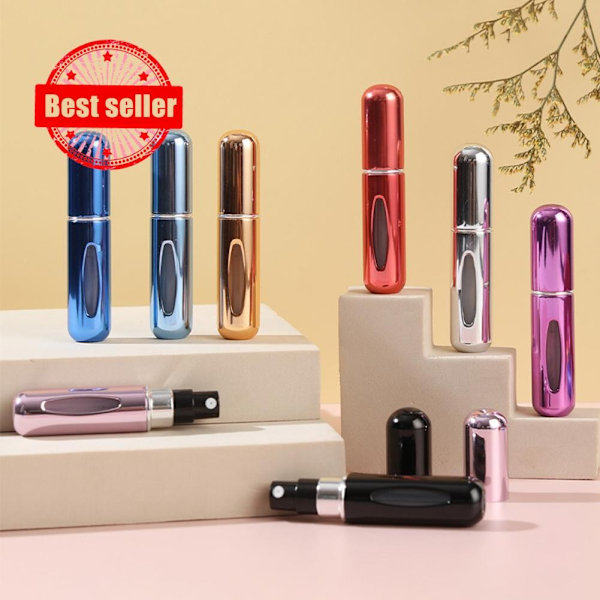 5ml Dispenserflaska Aluminium Portabel Rese Kosmetikflaska Spray Återfyllningsbara Bottenprover C1d4 pink 1pc