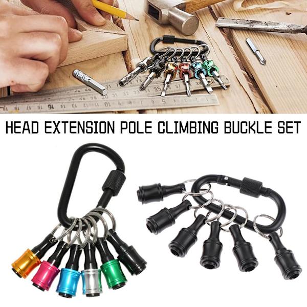 6 st 1/4\" Hex Shank Snabbkoppling Nyckelring Skruvmejsel Bits Verktyg. G4I9 black one