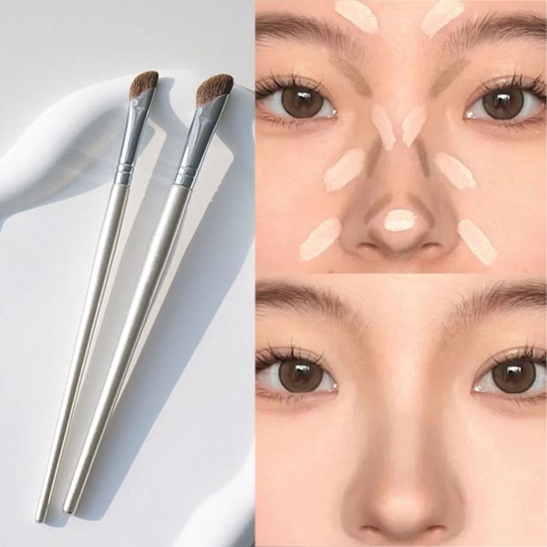 Nässkuggsborste Konturborste Bronzerborste Sminkverktyg W0t5 L Nasal Shadow Brush