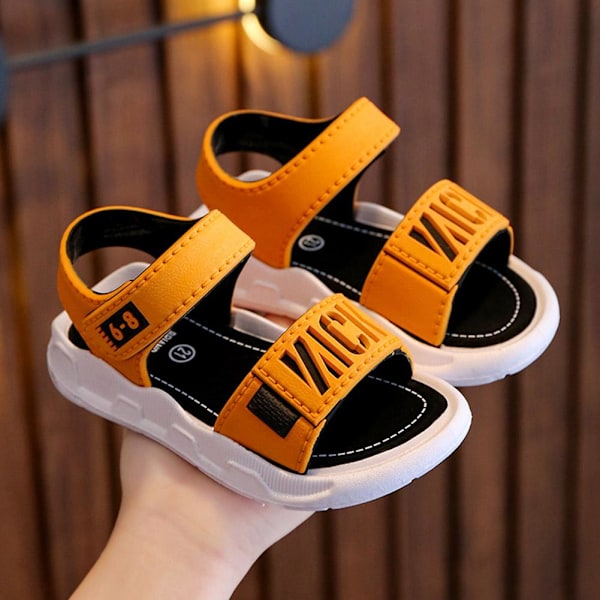 Barnsandaler Halkfria Mjuka Bottnar Strandskor Pojkar Bästa Sommarsandaler E9X6 yellow 25