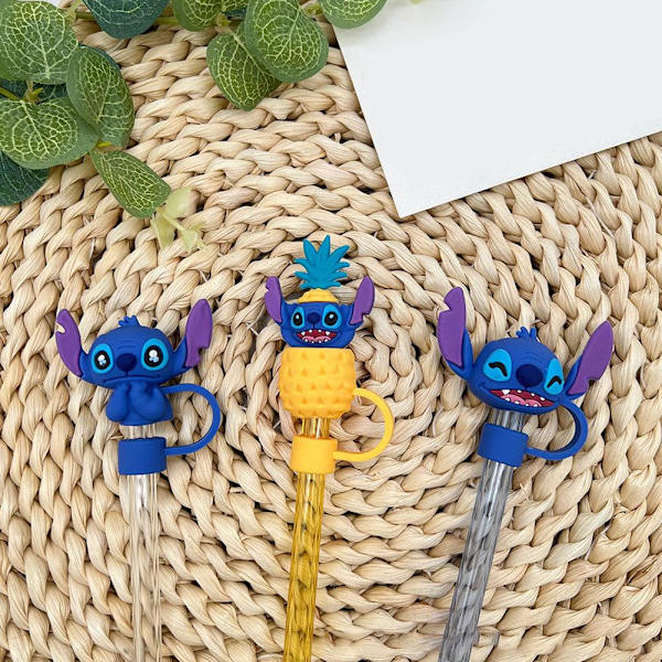 Stitch Serie Tecknad Tredimensionell Sugrörshatt Damm 10mm Plugghölje Sugrör E5f5 A 1pcs