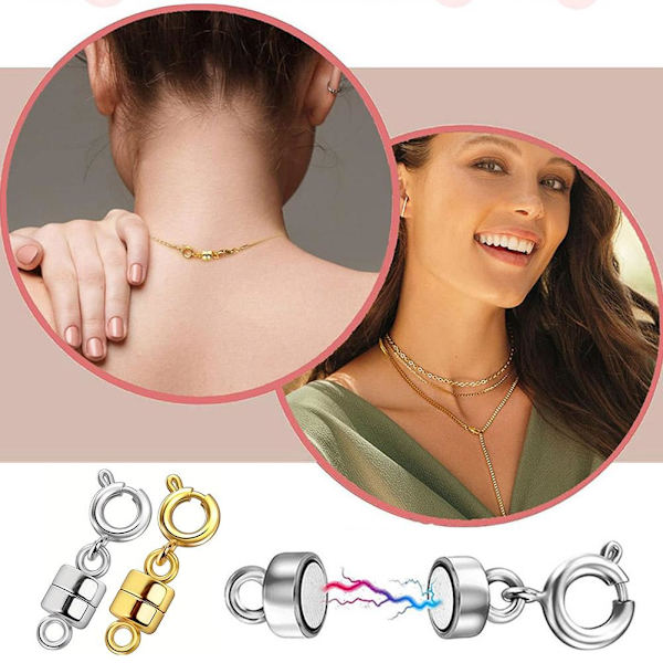 Silver Guld Magnetlås Krok För DIY Armband Halsband Smycken HOTN F0J5 Golden One size
