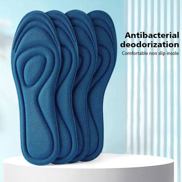Unisex 4D Memory Foam Ortopediska Sko Innersulor Kuddar Komfortfot blue 42