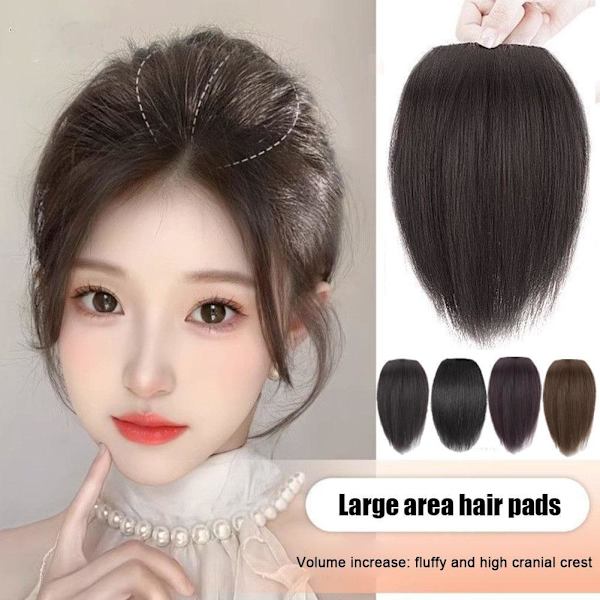 Uppgraderad Förtjockad Fluffig Hårförlängning Flerfärgad 15/25Cm Clips Osynlig Ny M4S7 Dark brown25cm 1pcs