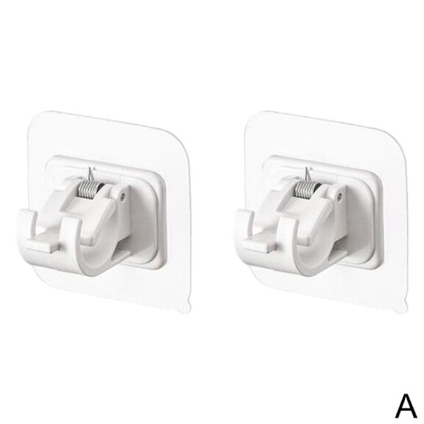 Självhäftande Gardinstång Väggfästen Krokar Justerbar Handdukshållare Badrum Hemfixering P9g2 white 2pcs