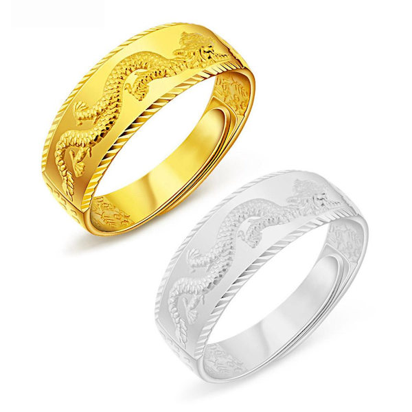 Guld herr öppen drake dominerande modesmycken GXJ män Golden One size