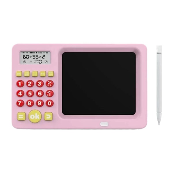 Oral Räknare Lärmaskin Intelligent Barninlärning 2-i-1 Handskrift Mattetavla E6n4 pink 12.5x19.3cm