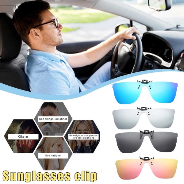 Men's Clip on Polarized Flip Up Reading Solglasögon 2022 black one-size