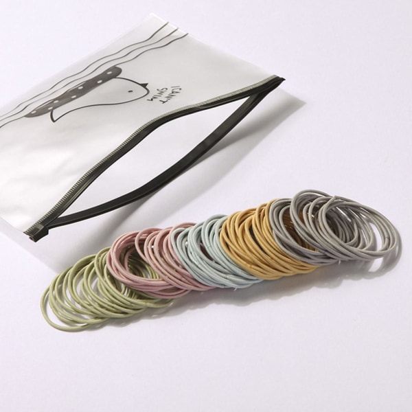 Hög elastisk gummiband hårsnöre färg tjej hästsvanshållare black one-size
