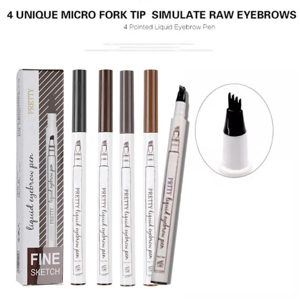 4-punkts Ögonbrynspenna Vattentät Långvarig Flytande Ögonbryn P 3#Dark Grey 5ml